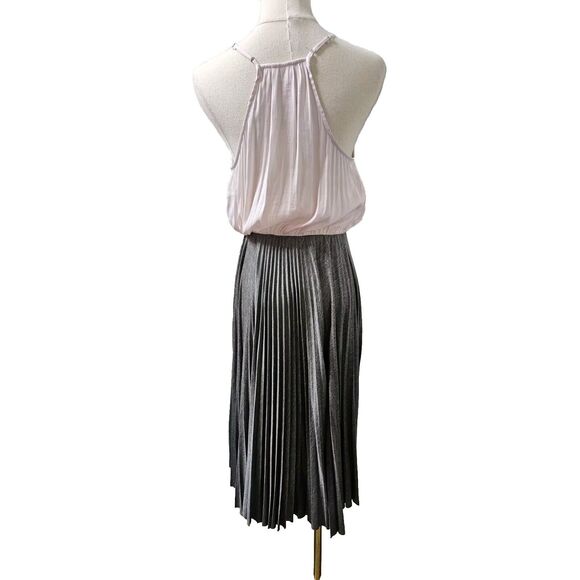 Loyd/Ford Palm Springs Women's Pink Lace Gray Pleated Skirt Slip Dress Size‎ 4 - Picture 3 of 6